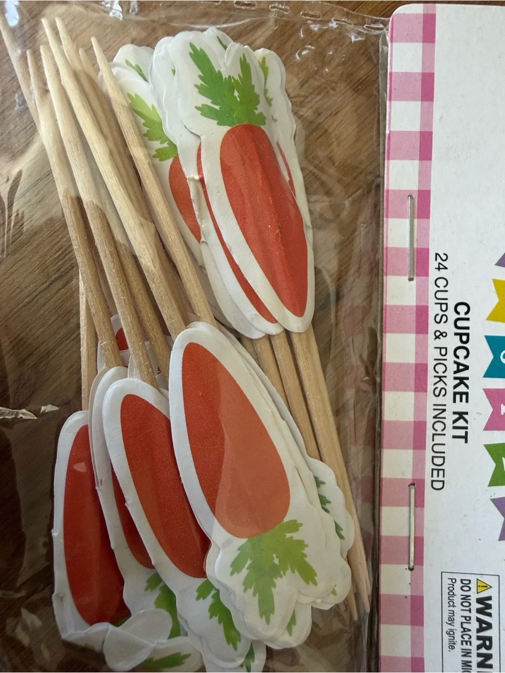 Hobby Lobby Orange Bunny Cupcake Kit with Carrot Picks